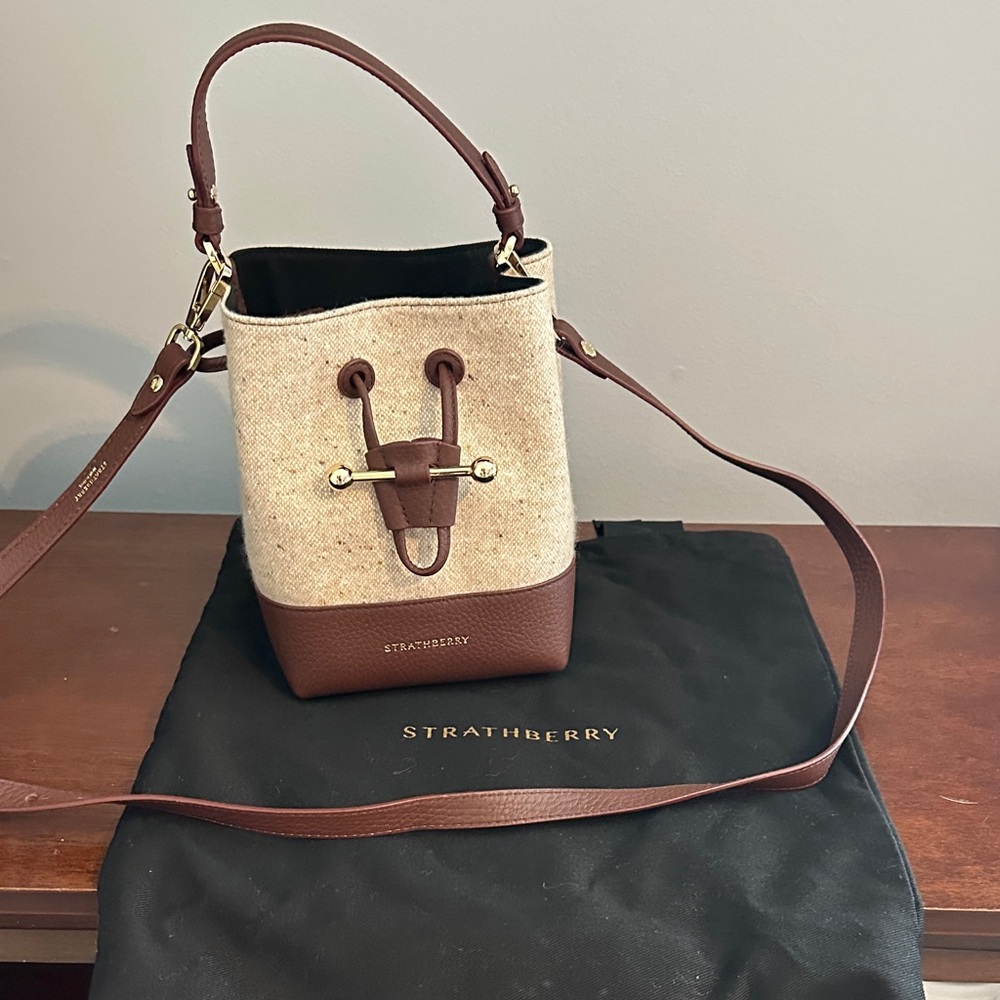 Strathberry Brown and Cream Mini Bag - Picture 2 of 6